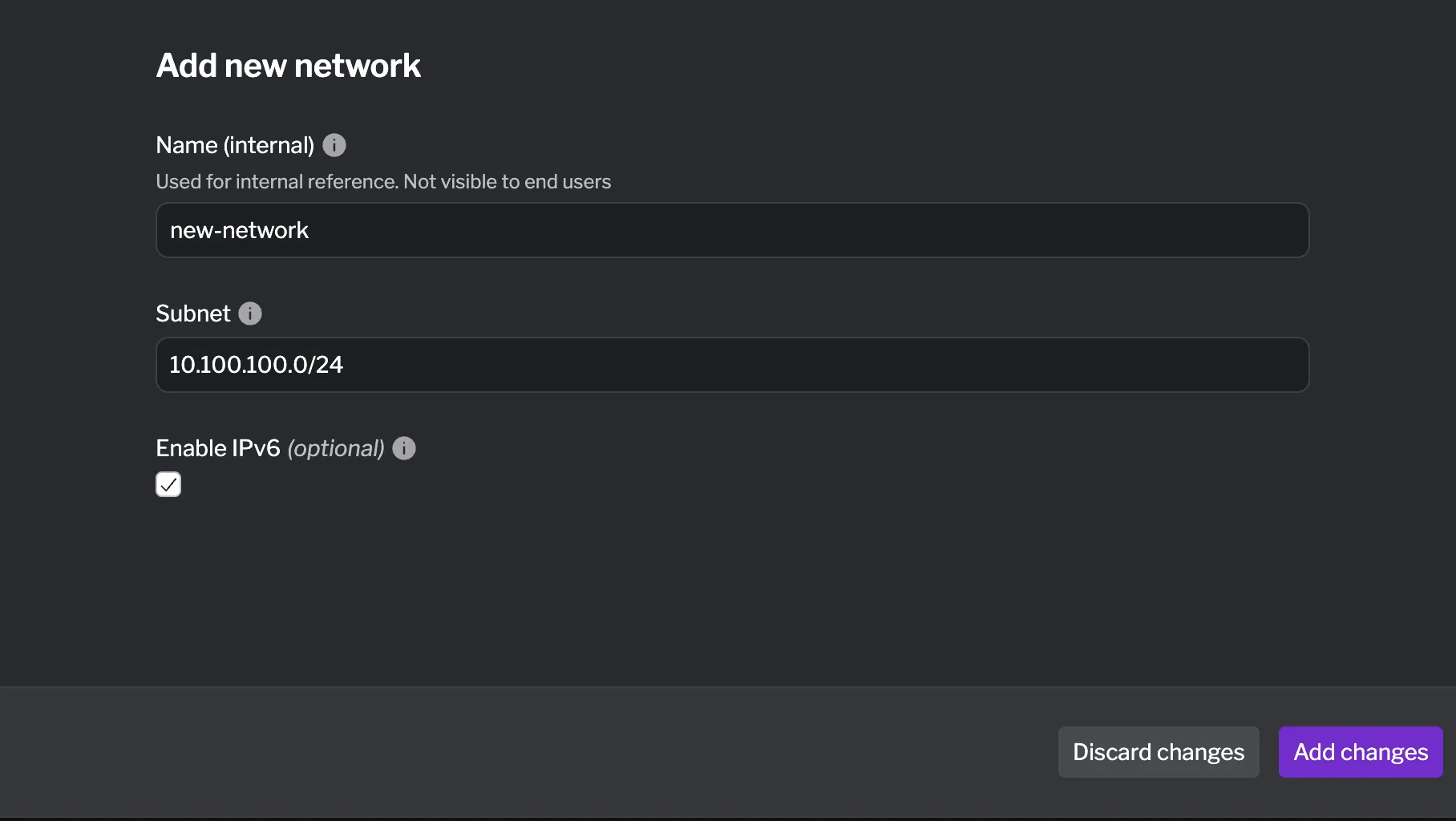 Add a new network resource