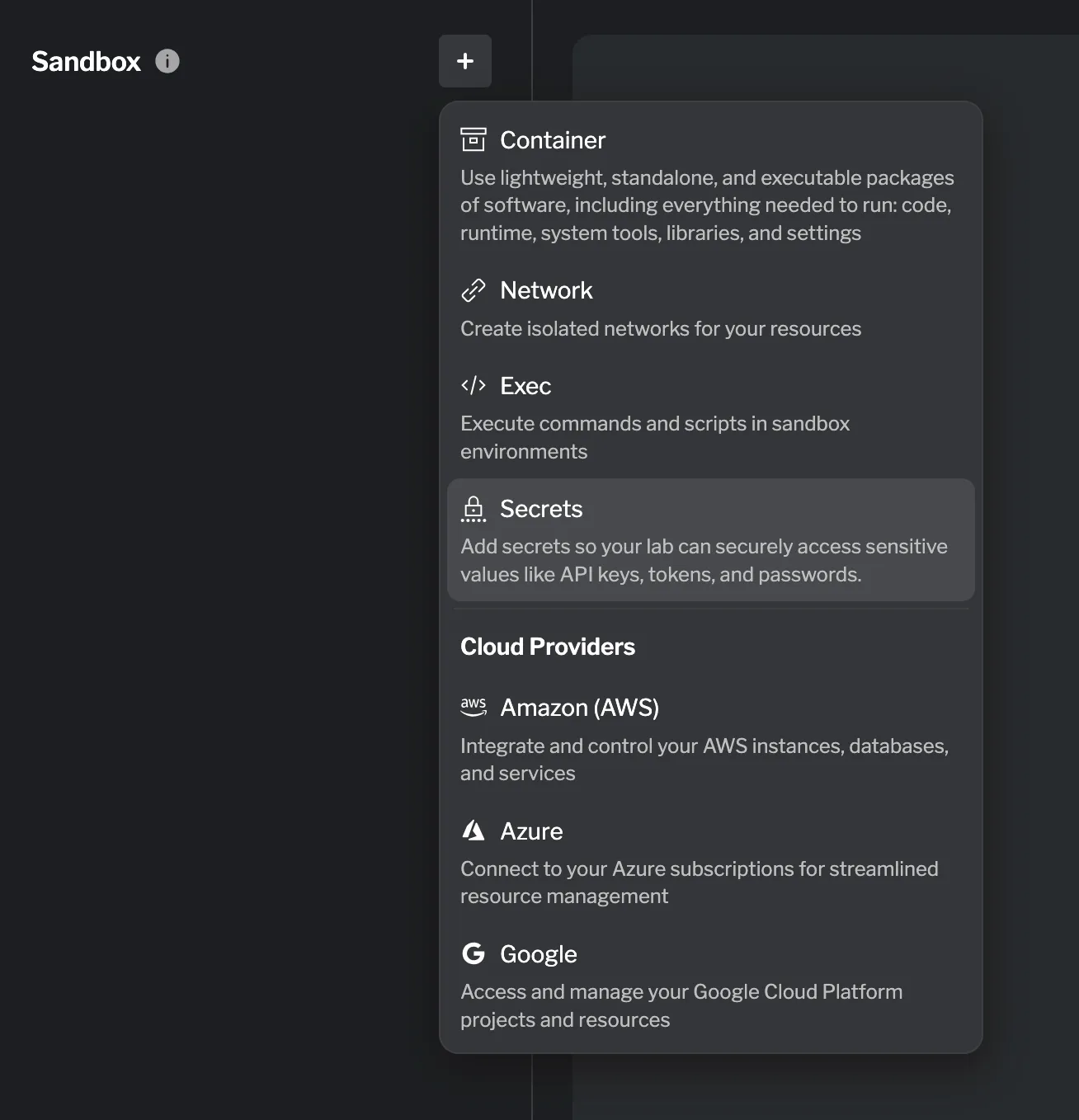 Create a new secret resource