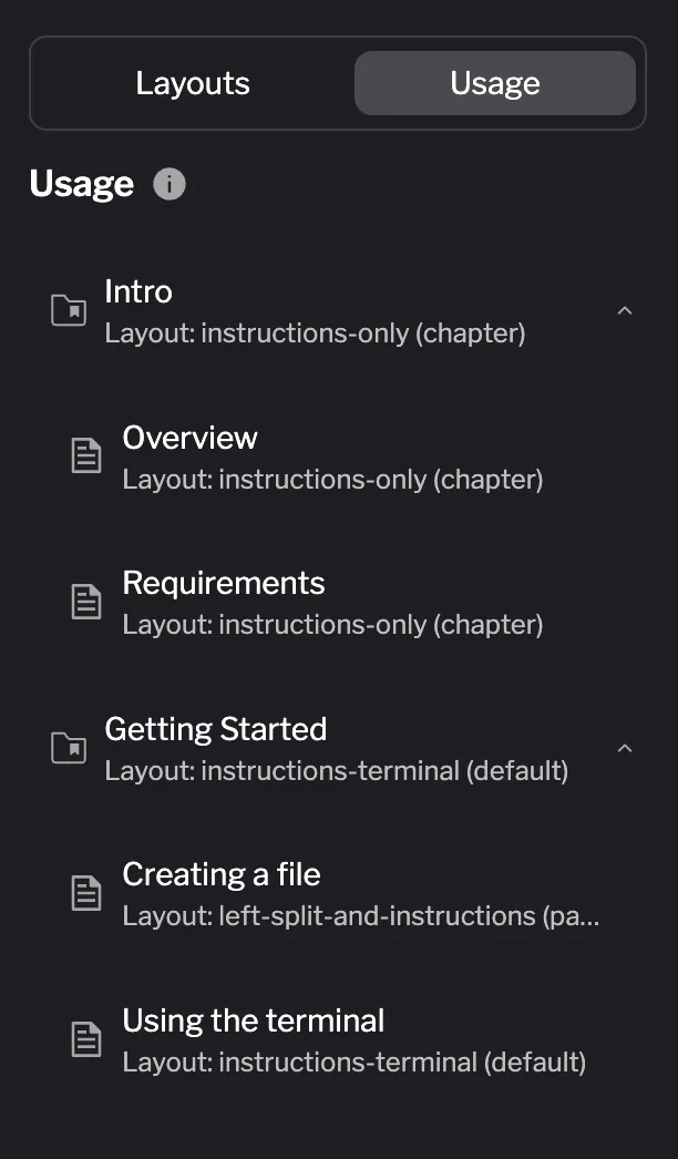 Assigning layouts to chapters and pages