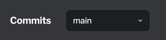 Reference selector showing main branch Reference selector dropdown