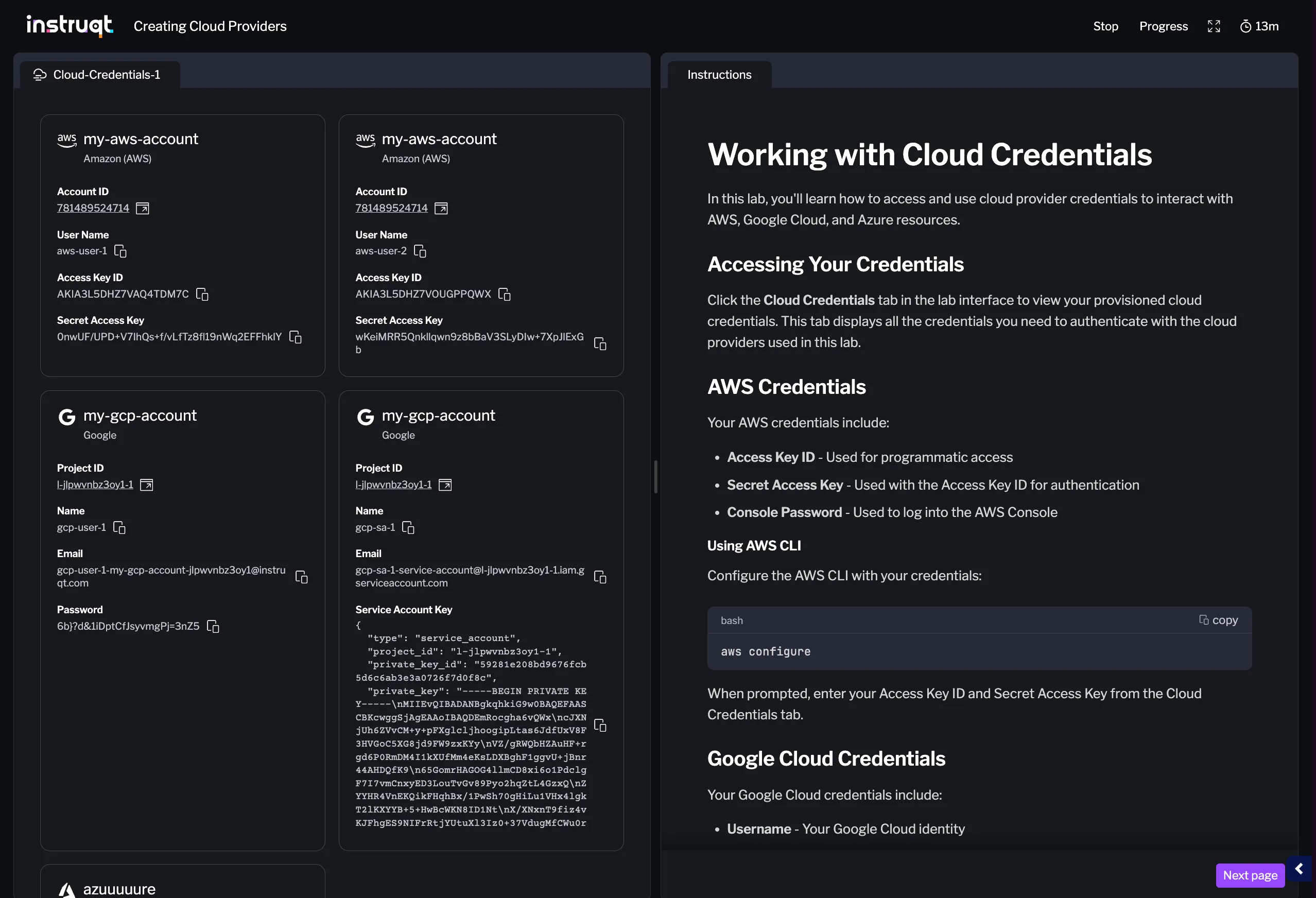 Cloud Credentials Form