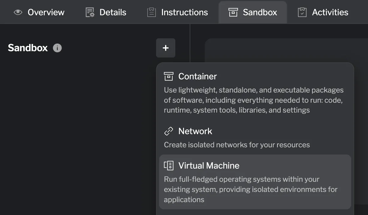 Create a new virtual machine resource