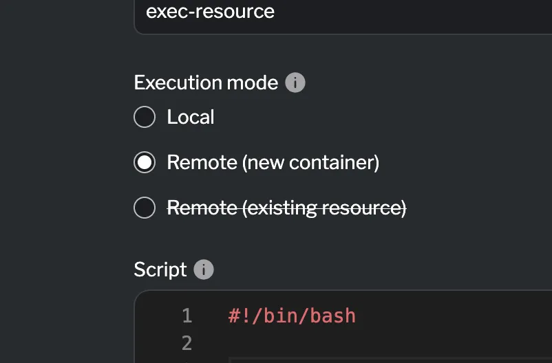Selecting an execution mode