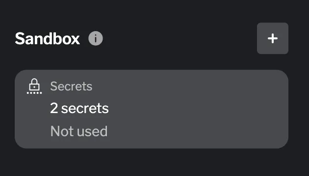 Group of secrets in the sidebar