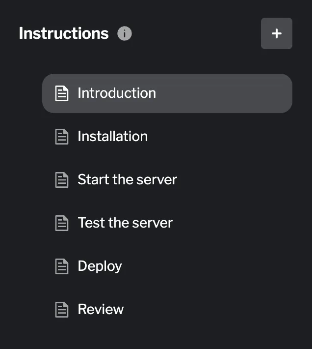 Simple labs can use pages directly without visible chapter organization Standalone pages in sidebar