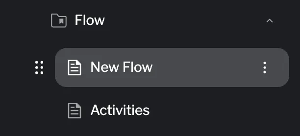 Use the drag handle on the left to reorder pages Drag handle for reordering pages