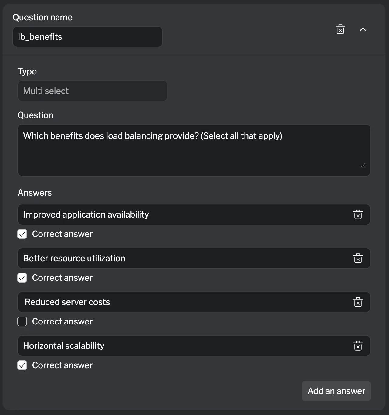 Multiple choice question form Multiple choice question form