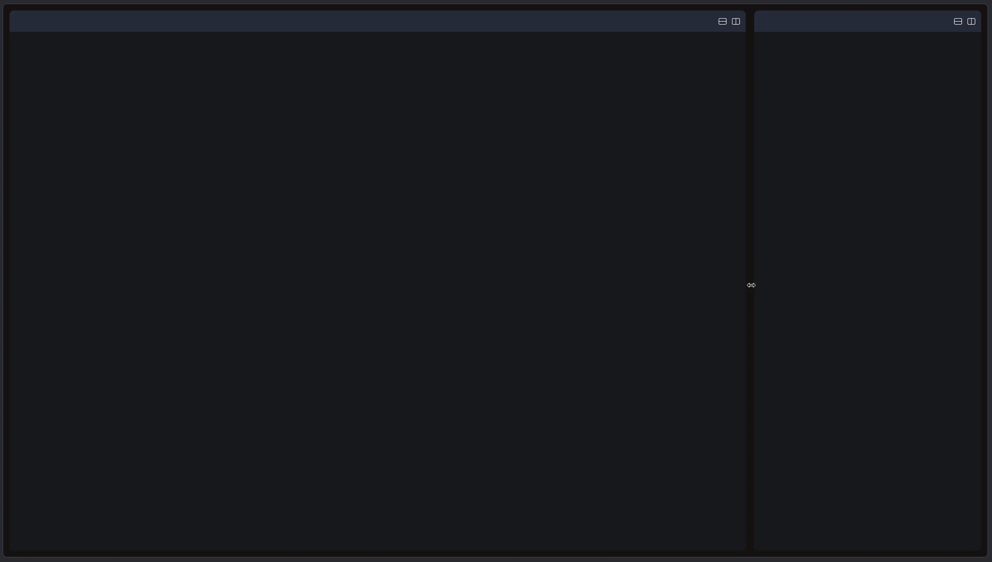 Panels can be resized by dragging the border Panels can be resized by dragging the border